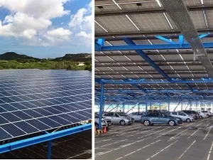 Pffixx Solar levert eerste deel grootschalige solar carport vliegveld Aruba op