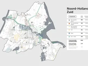 Regionale Energiestrategie Noord-Holland Zuid: bod van 496 hectare (drijvende) zonneparken en 581 hectare zonnedaken
